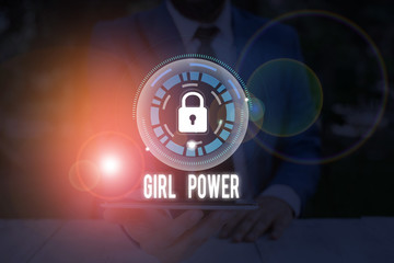 Conceptual hand writing showing Girl Power. Concept meaning assertiveness and selfconfidence shown by girls or young woanalysis
