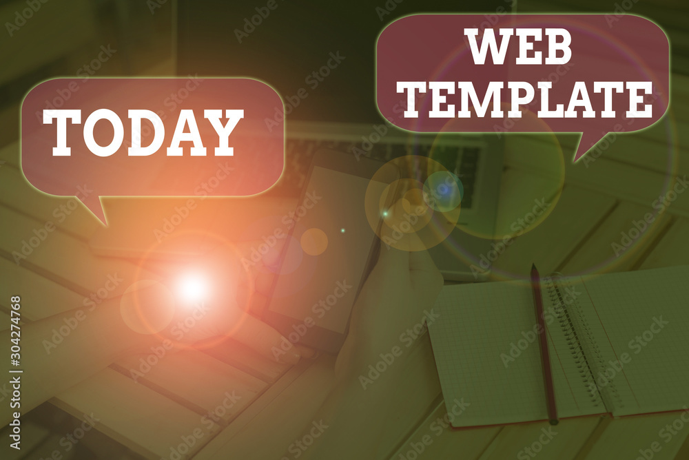 Poster writing note showing web template. business concept for predesigned or plug in webpage or set of htm