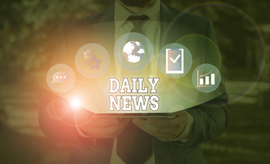 Word writing text Daily News. Business photo showcasing information or reports about recent events...