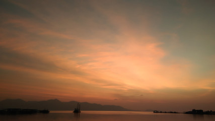 The seaside sky after the sun goes down, gloaming sky