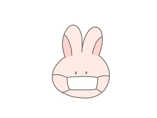マスクをするウサちゃん