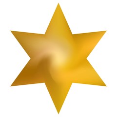 Chromatic background in the form of hexagram.