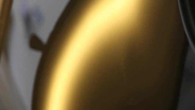 rectification of dents on the metal surface of the car. Metal heating, reflection on the car