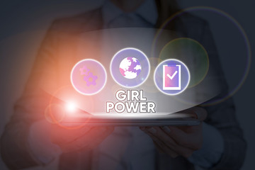 Text sign showing Girl Power. Business photo text assertiveness and selfconfidence shown by girls or young woanalysis