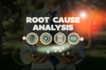 Conceptual hand writing showing Root Cause Analysis. Concept meaning Method of Problem Solving...