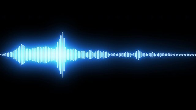 Blue glowing disco rhythm equalizing sound wave graphic - looped