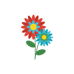 Isolated flowers ornament design