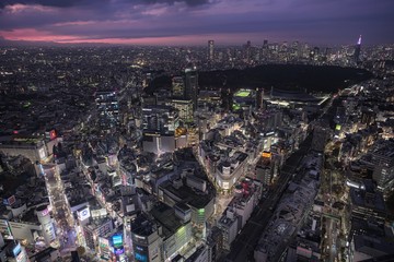 東京都・渋谷区 SHIBUYA SKYからの夕景