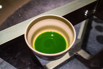 日本のカフェ　抹茶で休憩