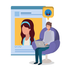 Profile page website vector design