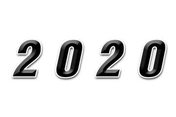 Happy new year 2020 white font and colourful background