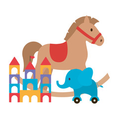 Isolated variety of toys vector design