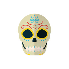 Isolated mexican skull vector design