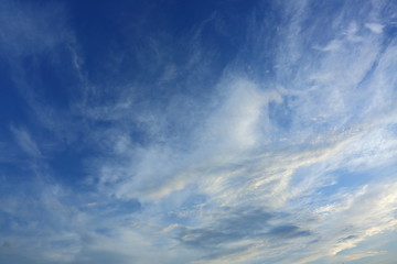 Naklejka na ściany i meble dramatic white cloud on blue sky, nature background