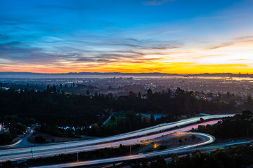 Fototapeta premium Autumn Sunset over the San Francisco Bay Area