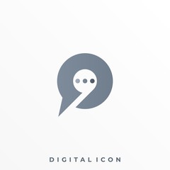 Chat Silhouette Illustration Vector Design Template