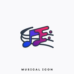 Music Notes Illustration Vector Design Template