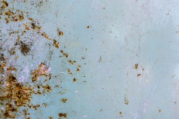 Grunge texture of green rusty metal with scratches