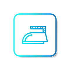 iron outline icon in smooth gradient background button