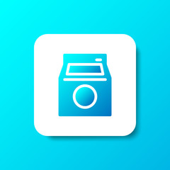 washing machine solid icon in smooth gradient background button