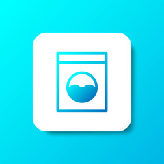 washing machine solid icon in smooth gradient background button