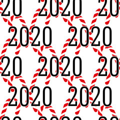 Happy new year 2020 christmas candy, Merry Christmas. Vector seamless pattern with christmas candy. Festive background. Design for textile, wrapping, print.