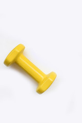 close up of dumbbell isolated on white background                               