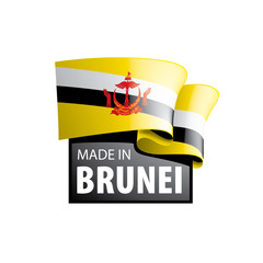 Brunei flag, vector illustration on a white background
