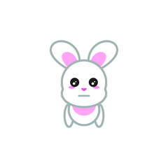 Fototapeta na wymiar Cute rabbit bunny logo illustration template