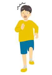 目を見開き驚く男の子のイラスト