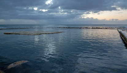 Obraz premium Sunrise seascape at Dale Brook Tidal Swim Pool in Cape Town South Africa SA