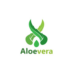 Aloe vera logo vector illustration template design