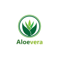 Aloe vera logo vector illustration template design