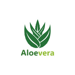 Aloe vera logo vector illustration template design