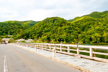Fototapeta na wymiar Togetsukyo Bridge in Arashiyama, Kyoto, Japan
