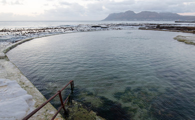 Sunrise over Dale Brook Tidal Swim Pool in Cape Town South Africa SA