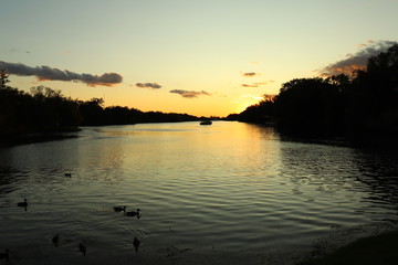 sunset on the lake