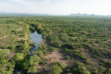 aerial view of mzima springs kenya