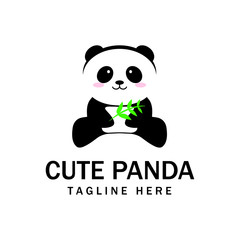 Baby cute panda logo design