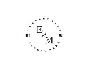 Initial EM vintage logo template