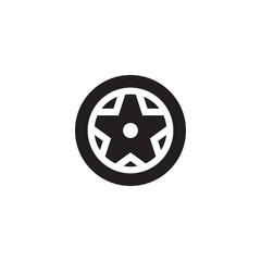 Car wheel icon design template vector isolated