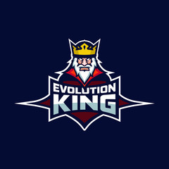  Evolution king esport gaming mascot logo template