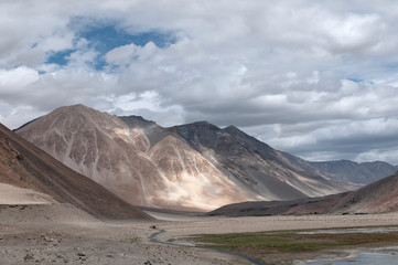 Fototapeta na wymiar Mountains near Pangong lake, Ladakh, Jammu and Kashmir, India