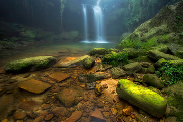 Asdad falls in Laitmawsiang the garden of caves, Meghalaya, India