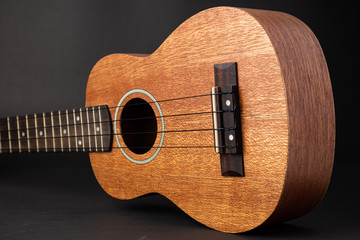 Obraz premium Ukulele on a black background