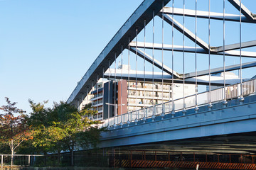 "Sakuranomiya" Bridge. Osaka city, Japan.