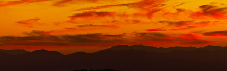 Mountain layers in the Appalachians under beautiful sunset light