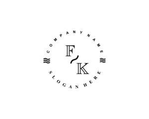 Initial FK vintage logo template