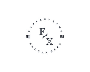 Initial FX vintage logo template