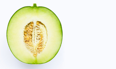 Cantaloupe melon isolated on white.